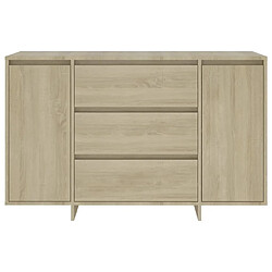 Maison Chic Buffet commode,console avec 3 tiroirs pour rangement Chêne Sonoma 120x41x75 cm Aggloméré -MN30102 pas cher