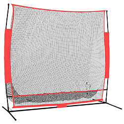 vidaXL Filet de baseball portable noir/rouge 215x107x216 cm polyester