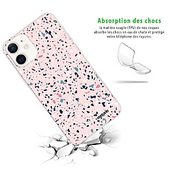 Avis Coque iPhone 12 mini souple transparente Terrazzo Rose Motif Ecriture Tendance Evetane