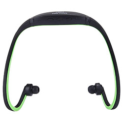 Wewoo Casque Bluetooth Sport vert pour les smartphone et iPad ordinateur portable MP3 ou autres périphériques audio, stockage maximum de carte SD: 8GB étanche imperméable à l'eau stéréo sans fil écouteurs intra-auriculaires avec micro SD, 