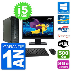 PC HP 600 G2 SFF Ecran 27" Intel i5-6500 RAM 8Go Disque 500Go Windows 10 Wifi - Occasion