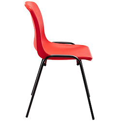 Avis Decoshop26 Lot de 4 chaises visiteur empilable salle d'attente en plastique rouge et métal 10_0003208