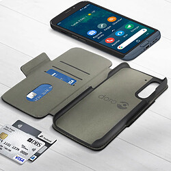 Avis Étui Doro 8050 Porte-carte 2 languettes magnétique Wallet Case Original - Noir