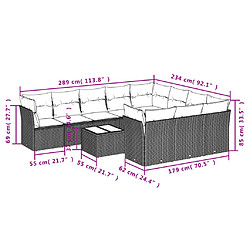 Avis vidaXL Salon de jardin 11 pcs avec coussins beige résine tressée