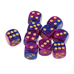 10x Dés à Six Faces D6 En Pointillé Pour Les Accessoires De Donjons Et Dragons Violet Bleu dés de jeu de cartes