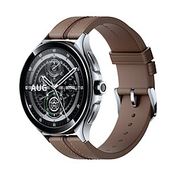 Xiaomi Watch 2 Pro Bluetooth Acier Argent avec Bracelet en Cuir Marron