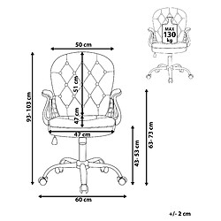 Avis Beliani Chaise de bureau Cuir PU Blanc PRINCESS