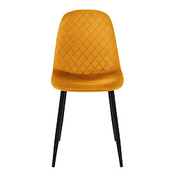 Chaise de salle à manger Set 4 jaune moutarde Housse en velours avec pieds en métal, matériel de montage inclus ML-Design