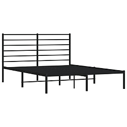 Acheter vidaXL Cadre de lit métal sans matelas avec tête de lit noir 140x190cm