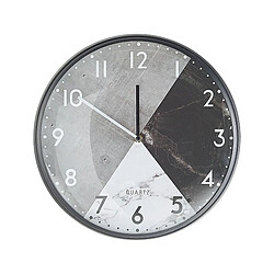 Beliani Horloge murale effet marbre gris et noir ø 33 cm DAVOS 