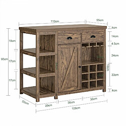 Avis SoBuy SVW20-N îlot Central de Cuisine, Comptoir, Placard, Buffet, Armoire de Cuisine avec Porte-Verres et Porte-Bouteilles