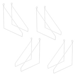 ML DESIGN MODERN LIVING Lot de 8 supports d'étagère murale équerre triangle en métal blanc 250x250 mm