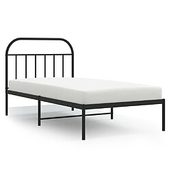 Maison Chic Lit adulte - Cadre de lit métal avec tête de lit,Structure du lit Contemporain pour chambre noir 107x203 cm -MN67601