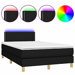 Sommier à lattes LED,Cadre à lattes de lit avec matelas pour Adulte Noir 120x200 cm Tissu -MN63426