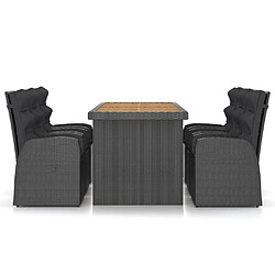 Avis Maison Chic Mobilier à dîner 7 pcs de jardin avec coussins - Ensemble table et chaises d'extérieur - Salon/Mobilier de jardin classique Résine tressée Noir -MN26302