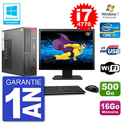 PC Fujitsu Esprimo E520 DT Ecran 19" i7-4770 16Go 500Go Graveur DVD Wifi W7 · Occasion 