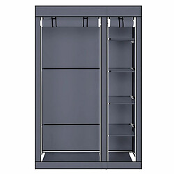 Acheter Dressing en tissu avec portes à fermeture éclair Nyana Home Dimensions 170x110x45 cm Gris