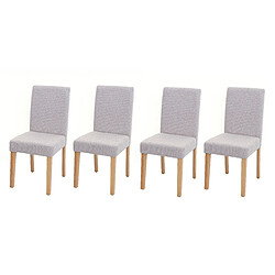 Decoshop26 Lot de 4 chaises de salle à manger en tissu crème pieds clairs CDS04561