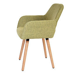 Mendler Chaise de salle à manger Altena II, fauteuil, design rétro des années 50 ~ tissu, vert clair