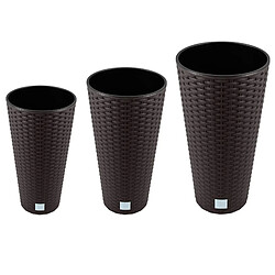 WellHome PROSPERPLAST Set 3 pot haut avec dépôt Rato Tubus (8 / 15,5 / 27 L) anthracite 