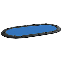 vidaXL Dessus de table de poker pliable 10 joueurs Bleu 208x106x3 cm