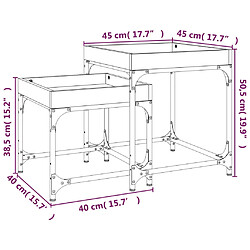 vidaXL Tables d'appoint 2 pcs Chêne sonoma Bois d'ingénierie pas cher