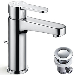 CECIPA MAX Robinet de Lavabo Chrome, Robinet de Salle de Bain Avec Vidange Automatique, Mitigeur de Lavabo Hauteur du Bec 112 mm