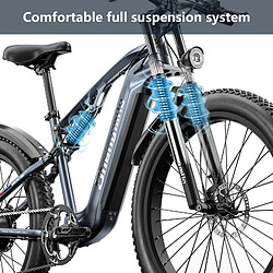 Acheter Shengmilo Vélo électrique à suspension complète 48 V 840 Wh Vélo électrique Portée de 90 km Batterie Li-ion SAMSUNG amovible Vélo de montagne électrique de 26 pouces 7 vitesses Écran LCD MX05 Gris