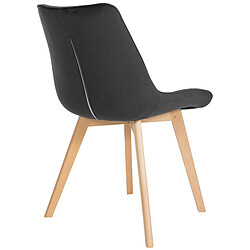 Acheter Decoshop26 Lot de 2 chaises de salle à manger en tissu velours noir et pieds en bois clair 10_0001683