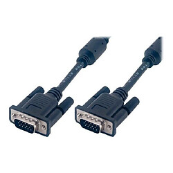 MCL Câble S-VGA HD15 mâle / mâle surblindé 3 coax + 9 fils - 50m Noir