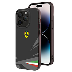 Ferrari Coque pour iPhone 14 Pro Bi-matière Compatible Charge QI Noir 