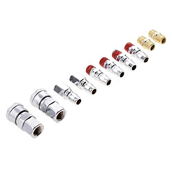 Avis 10pcs Raccord De Compresseur De Tuyau De Ligne D'Air 1.4'' BSP Argenté