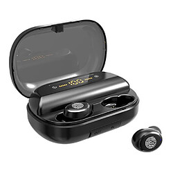 Sans fil intra-auriculaires TWS Mini vrai BT 5.0 Stereo Earphone Bass Ecouteurs intra-auriculaires Noir