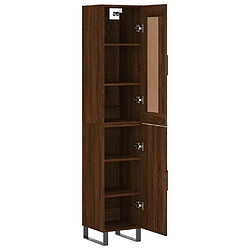 Avis vidaXL Buffet haut Chêne marron 34,5x34x180 cm Bois d'ingénierie