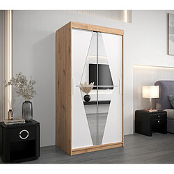 Abiks Meble Armoire Boliwia à portes coulissantes 200/100/62 2 portes (artisan/blanc) 