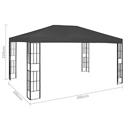 vidaXL Tonnelle 3x4 m Anthracite pas cher