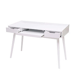 Decoshop26 Bureau avec tiroirs de rangement et compartiment MDF 120x55cm blanc 04_0001405