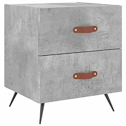 Maison Chic Table de chevet,Table de Nuit,Meuble de Rangement gris béton 40x35x47,5 cm bois d’ingénierie