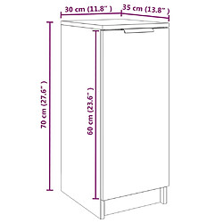 vidaXL Armoire à chaussures Gris béton 30x35x70 cm Bois d'ingénierie pas cher