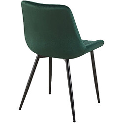 Decoshop26 Lot de 2 chaises de salle à manger coutures décoratives verticales avec pieds en métal noir assise en velours vert 10_0001745