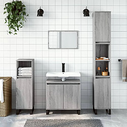 ComfortXL Ensemble De Meubles De Salle De Bain 3 Pièces Sonoma Gris