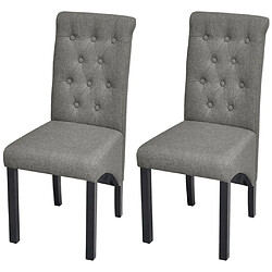 Maison Chic Lot de 2 Chaises à manger,Chaise pour cuisine,Solide Structure gris clair tissu -MN95832