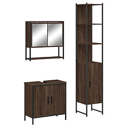 Maison Chic Armoire de Bain | Ensemble de 3 meubles salle de bain Chêne marron -GKD36585