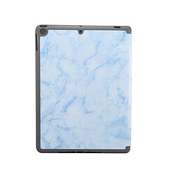 Avis Wewoo Housse Étui Coque Etui à rabat horizontal en cuir avec motif pour marbre iPad de 10,2 poavec support à trois rabattables et fente stylo et fonction veille / réveil bleu