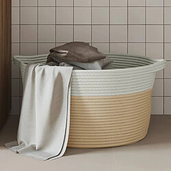 vidaXL Panier de rangement beige et blanc Ø40x25 cm coton 