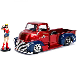 Jada Toys DC Bombshells - Réplique métal Hollywood Rides 1/24 Chevy COE 1952 avec figurine Wonder Woman 