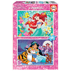 Educa Borras Puzzle 2 x 48 - Princesse Ariel et Princesse Jasmin 