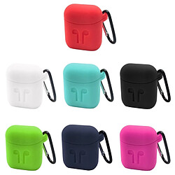 Wewoo Etui Casque / Ecouteurs noir pour Apple AirPods Portable Sans Fil Bluetooth Écouteurs Silicone Boîte De Protection iPhone Anti-perdus Dropproof Sac De Rangement avec Crochet pas cher