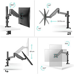 ONKRON Bras Articulé Écran PC 13 - 34 Pouces Ecran, Support Ecran PC Bureau Poids jusqu'à 8 kg - Porte Ecran PC VESA 75x75 & VESA 100x100/Pied pour Ecran PC Inclinable Pivotant Rotatif G70-B Noir