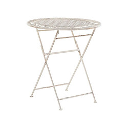 Beliani Table de jardin Métal Beige TRIESTE